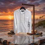 Kenneth Cole New York Men's Waffle-Knit Hooded Henley – White