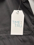 Time and Tru hang tag on black rain jacket
