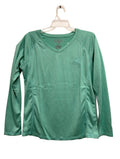 Beverly Hills Polo Club green long-sleeve V-neck top on hanger, front