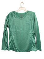 Beverly Hills Polo Club green long-sleeve V-neck top on hanger, front