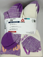 Reebok Women's Pro-Series Crew Socks 10-Pack purple assorted back owned physical product photo