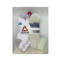 Reebok Women's Pro-Series Ankle Socks, 10-Pack, Extended Shoe Size 9–12, White/Mint Assorted — white-background hero