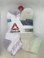 Reebok Women's Pro-Series Ankle Socks 10-Pack white mint assorted front owned physical product photo