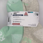 Reebok Women's Pro-Series Ankle Socks, 10-Pack, Extended Shoe Size 9–12, White/Mint Assorted — package detail with size and features