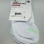 Reebok Women's Mid Crew Socks, 6-Pack, Extended Shoe Size 9–12, White — package detail with size and features
