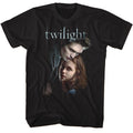 Black short-sleeve T-shirt with Twilight movie poster graphic and 'twilight' logo, front view