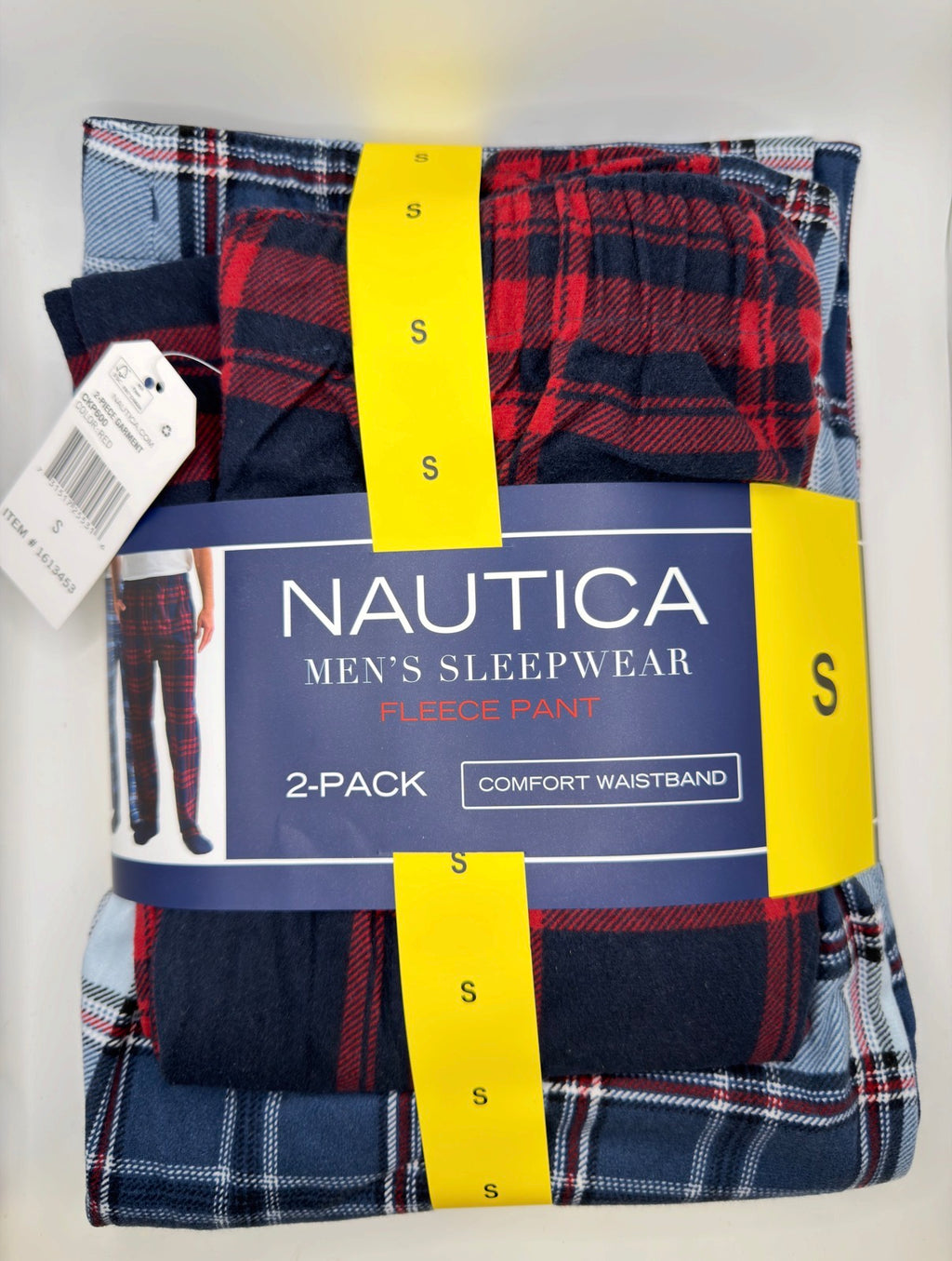 Nautica Men's Fleece Sleep Pants, 2-Pack, Plaid, Comfort Waistband, Sizes S–XXL