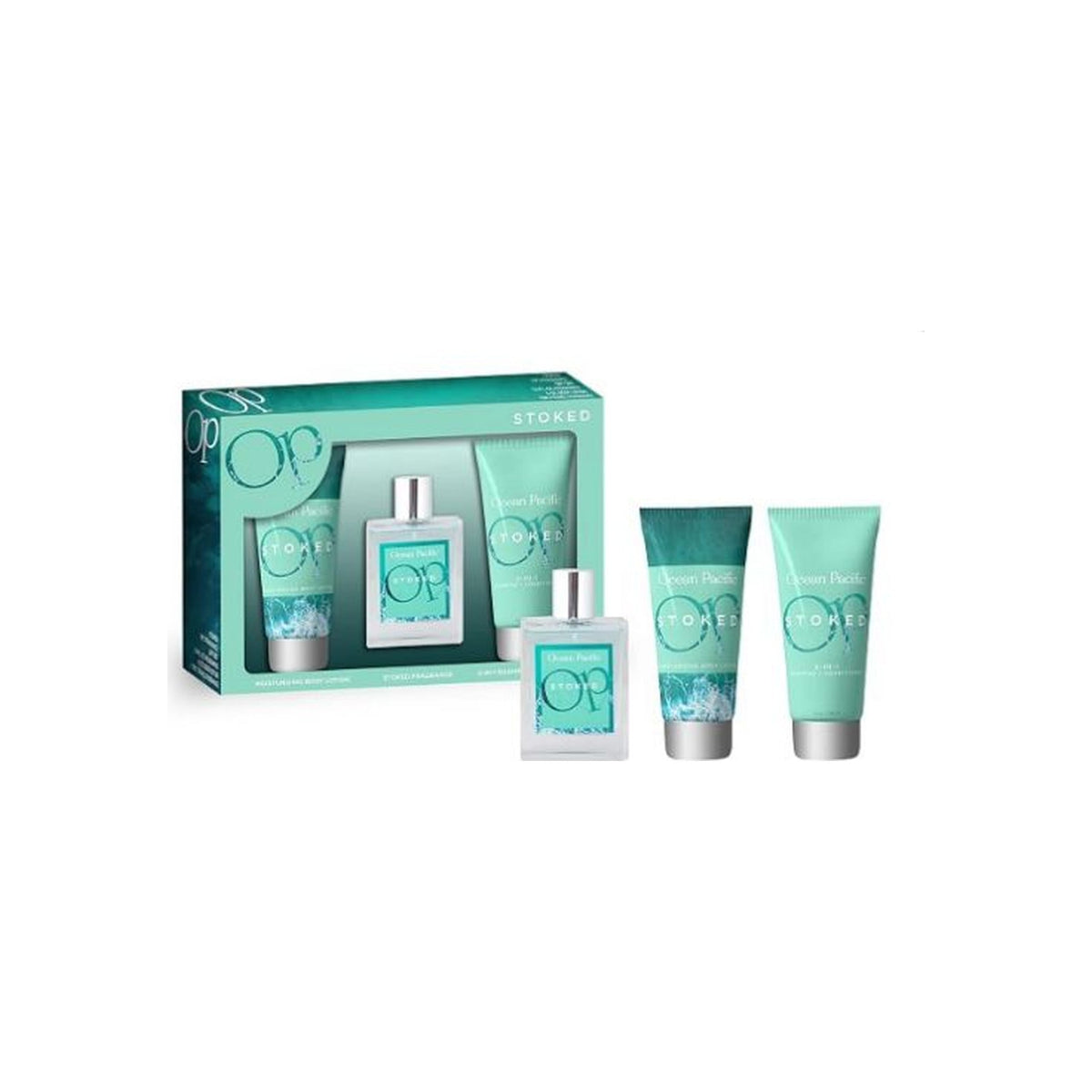 Ocean Pacific Stoked 3-Piece Eau de Parfum Gift Set — front product view on white background