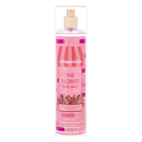 Aeropostale The Florist body mist bottle, close-up of front label