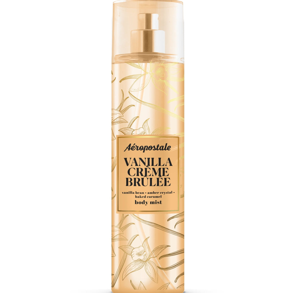 Aeropostale Vanilla Crème Brûlée Body Mist, 8 fl. oz. — closer front detail on white background