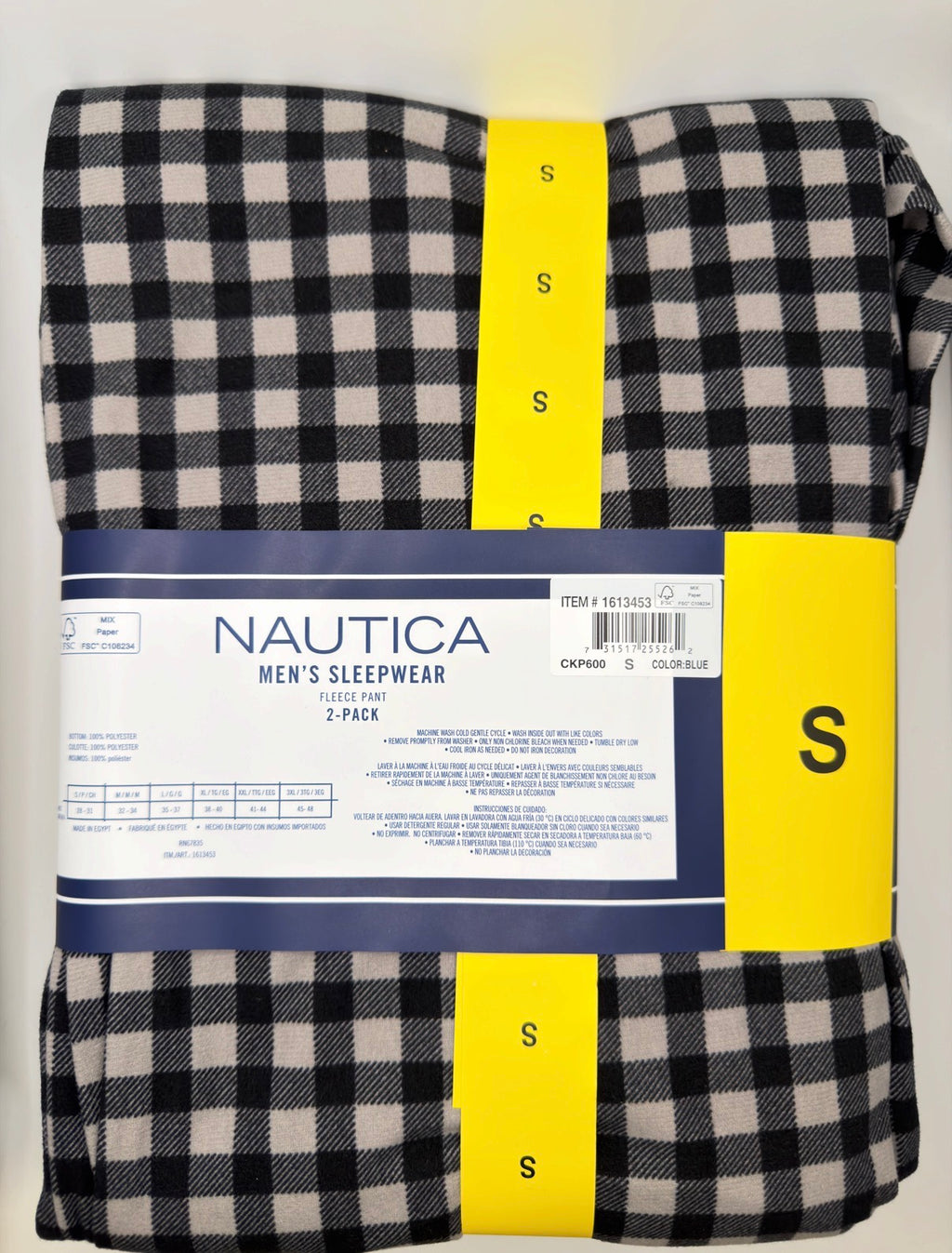 Nautica Men's Fleece Sleep Pants, 2-Pack, Plaid, Comfort Waistband, Sizes S–XXL