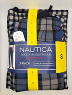 Nautica Men's Fleece Sleep Pants, 2-Pack, Plaid, Comfort Waistband, Sizes S–XXL