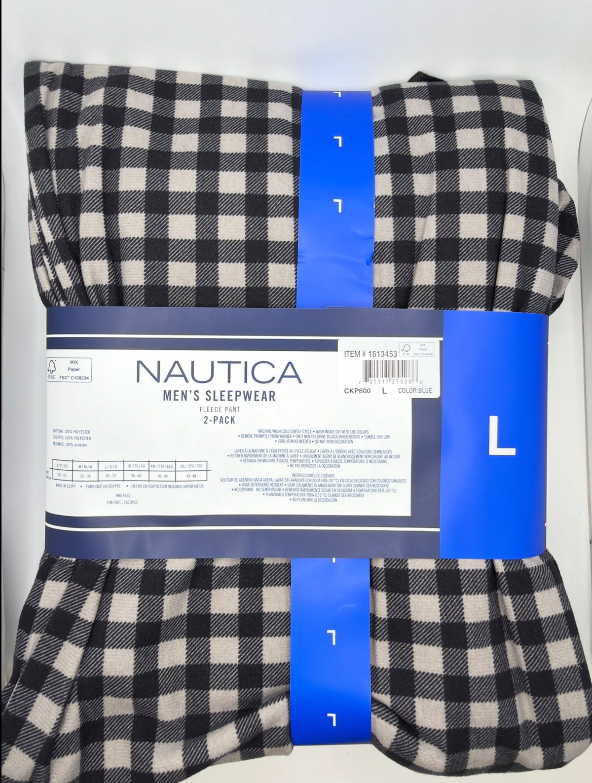 Nautica Men's Fleece Sleep Pants, 2-Pack, Plaid, Comfort Waistband, Sizes S–XXL